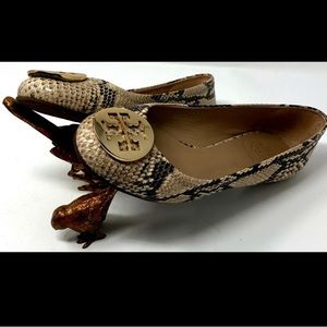 Repost- Tory Burch Reva snake skin flats